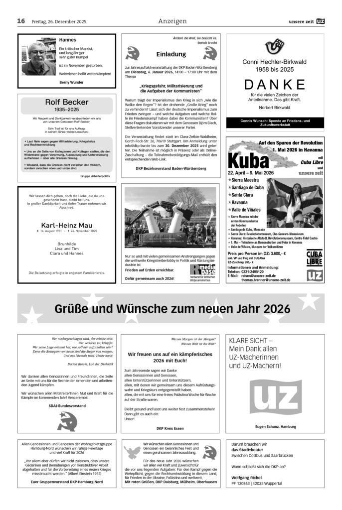 UZ 2025 52 Seite 16 - Anzeigen 2025-52 - Anzeigen - Anzeigen