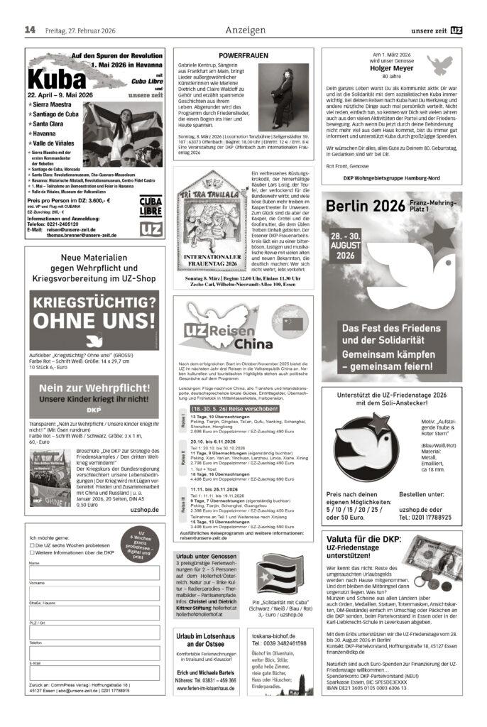 UZ 2026 09 Seite 14 - Anzeigen 2026-09 - Anzeigen - Anzeigen