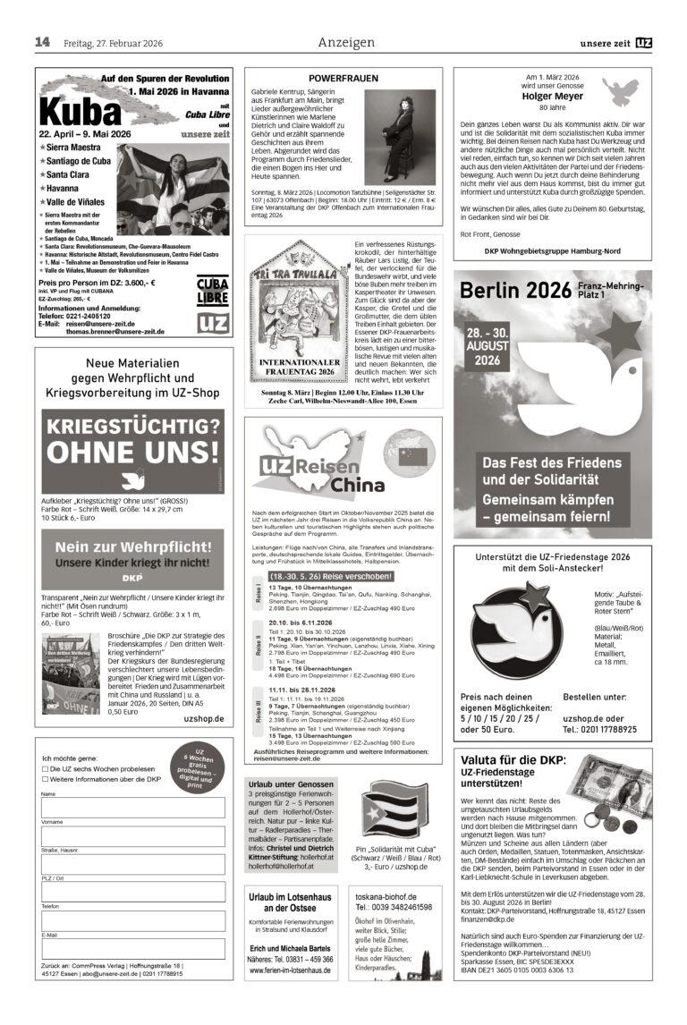 UZ 2026 09 Seite 14 - Anzeigen 2026-09 - Anzeigen - Hintergrund