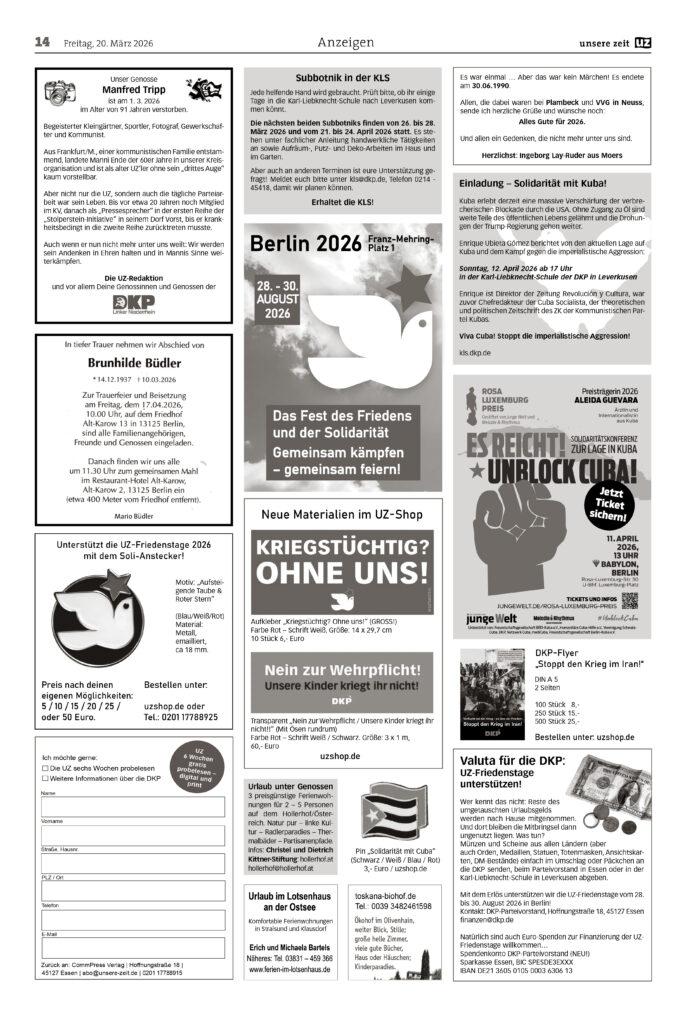 UZ 2026 12 Seite 14 - Anzeigen 2026-12 - Anzeigen - Anzeigen