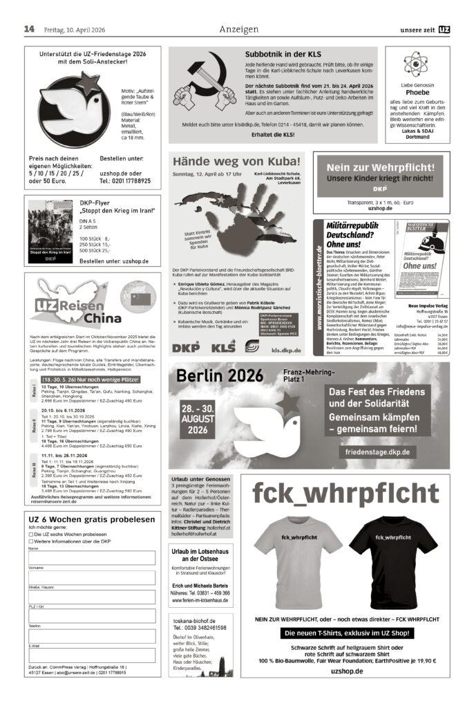 UZ 2026 15 Seite 14 - Anzeigen 2026-15 - Anzeigen - Anzeigen