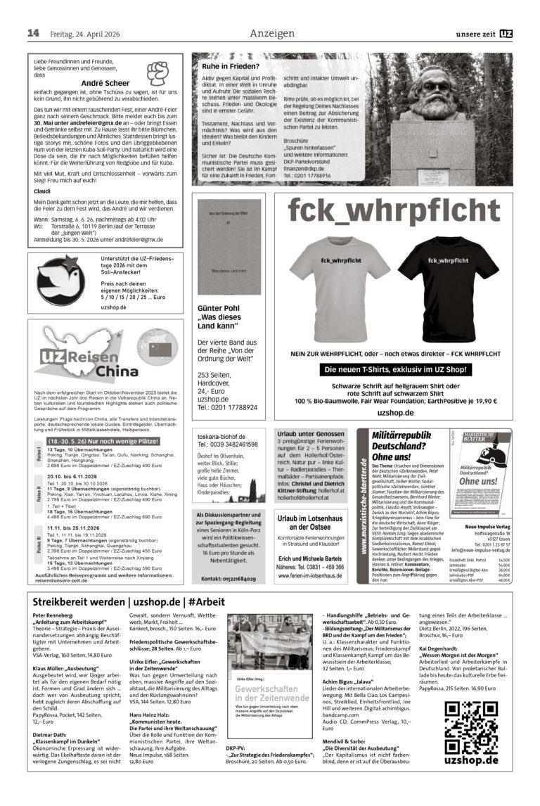 UZ 2026 17 Seite 14 - Anzeigen 2026-17 - Anzeigen - Blog, Aktion
