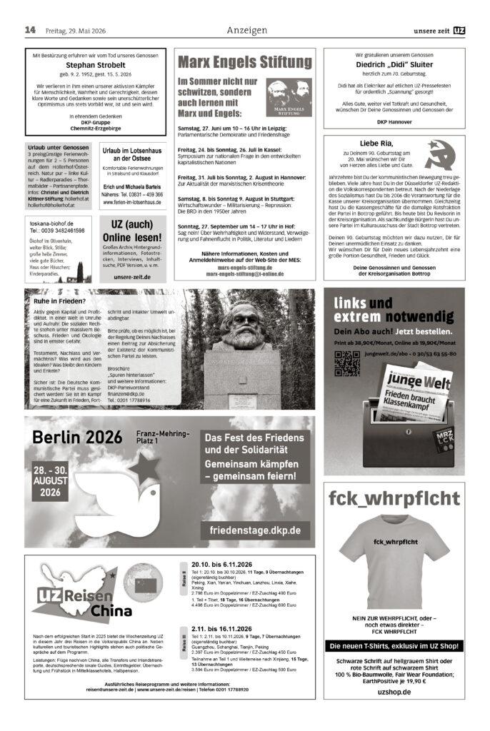 UZ 2026 22 Seite 14 - Anzeigen 2026-22 - Anzeigen - Anzeigen