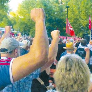 P1410493 ZWO - Mutmacher im August - Berlin, DKP, Friedensbewegung, Gewerkschaften gegen Aufrüstung und Krieg, Internationale Solidarität, SDAJ, UZ-Friedenstage 2026 - Aktion