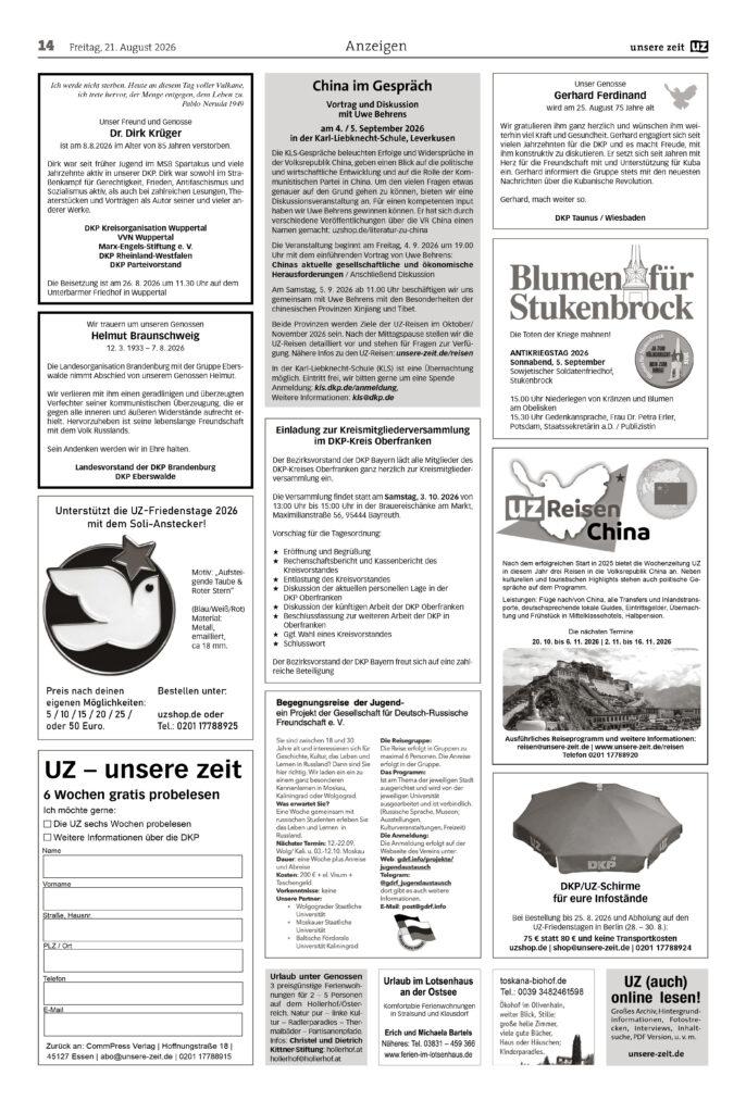 UZ 2026 34 Seite 14 - Anzeigen 2026-34 - Anzeigen - Anzeigen