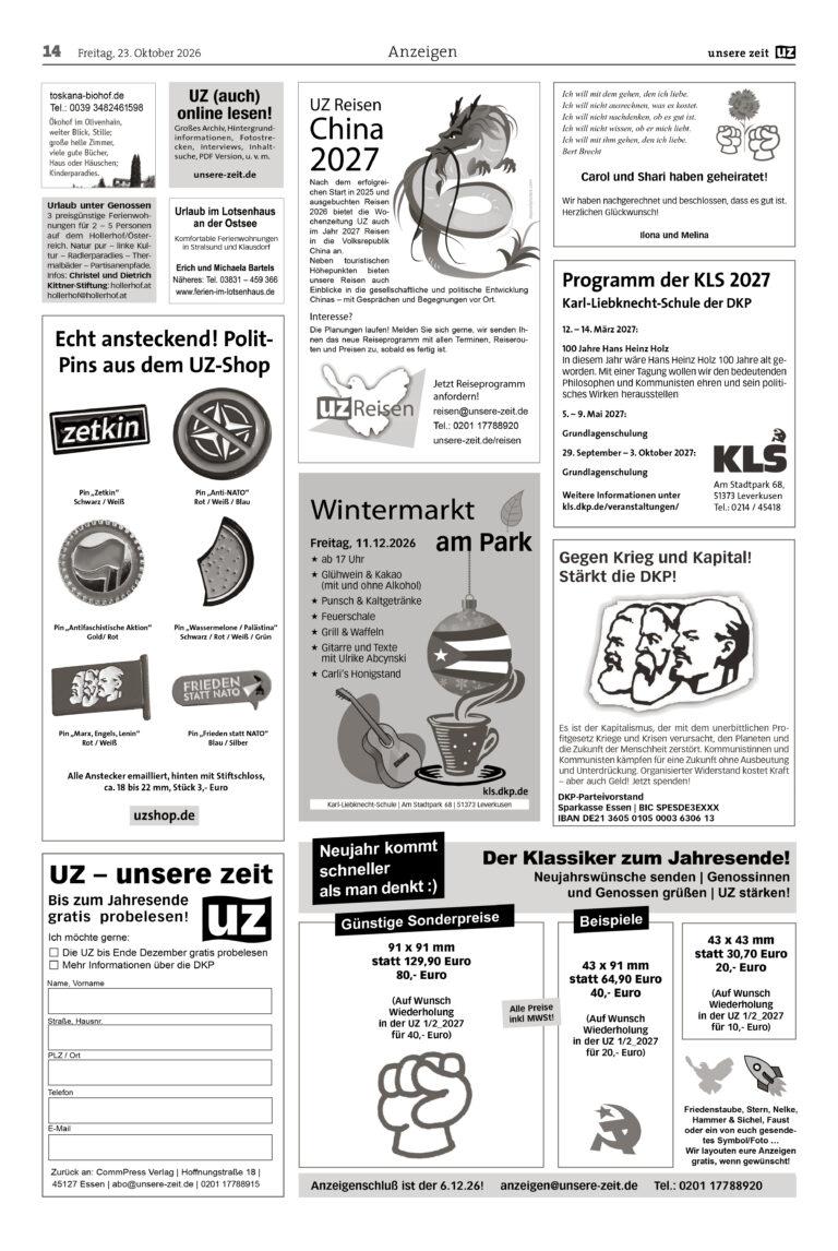 UZ 2026 43 Seite 14 - Anzeigen 2026-43 - Anzeigen - Blog, Aktion
