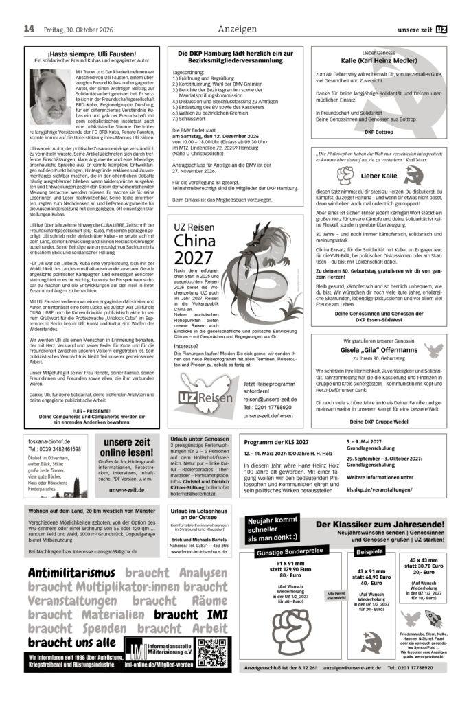 UZ 2026 44 Seite 14 - Anzeigen 2026-44 - Anzeigen - Anzeigen